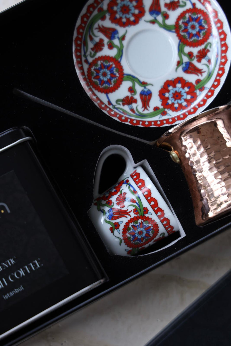 MITA KAHVE Humayun Coffee Cup with Cezve and Coffee Set for Two Gift Box