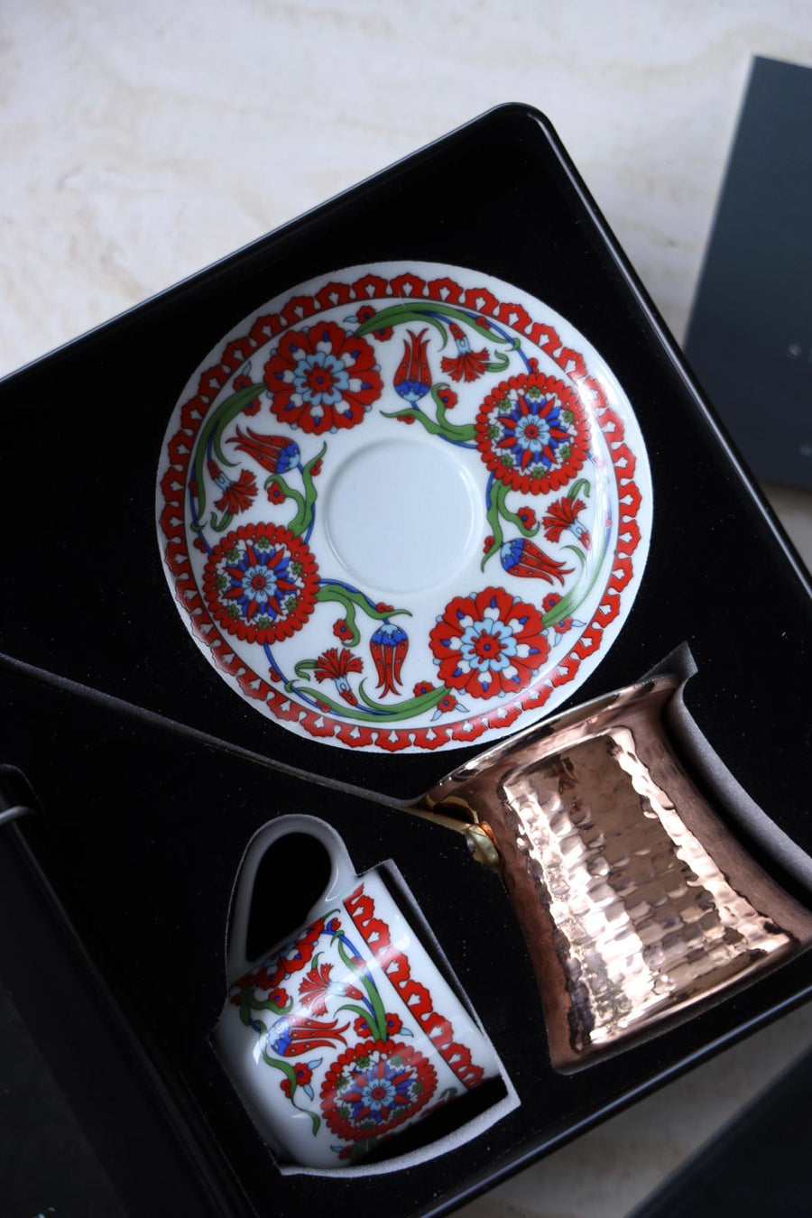 MITA KAHVE Humayun Coffee Cup with Cezve and Coffee Set for Two Gift Box